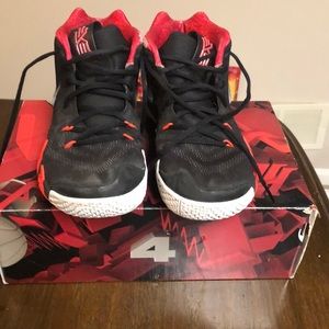 Kyrie 4s Red and Black Size 8.5
